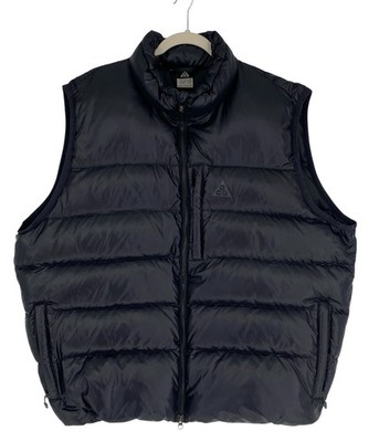Vintage Nike Lunar Lake ACG Goose Down Mens Black Puffer Vest Size XL