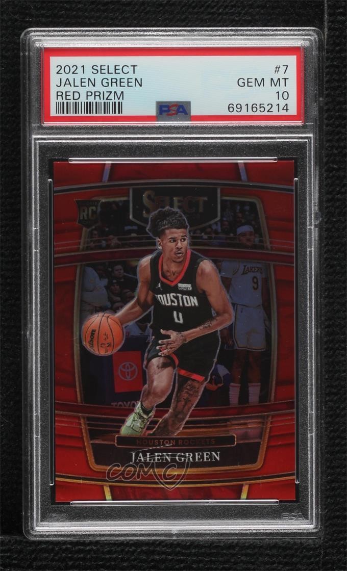 2021 Select Concourse Red Prizm /199 Jalen Green #7 PSA 10 GEM MT Rookie RC v9t