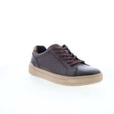 Image of Rockport Total Motion Tarquin Mens Brown Leather Lifestyle Trainers Shoes