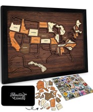 USA Travel Map, 13x11, Wooden USA Map Puzzle, Perfect For Couples and Familie...
