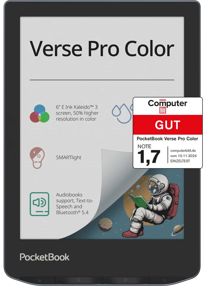 PocketBook Verse Pro Color Grey 16GB eBook-Reader 6 Zoll DACH-Version Touch eINK