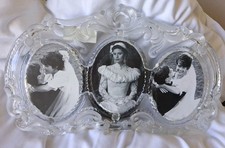 Mikasa Princess Triple Oval Glass Picture Frame 13 1/4" Free Standing Wedding