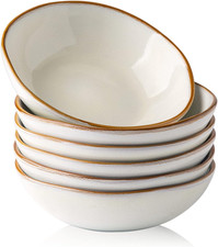 Ceramic Cereal Bowls Set of 6, 24 oz Handmade Stoneware Bowls Set for Cereal Sou