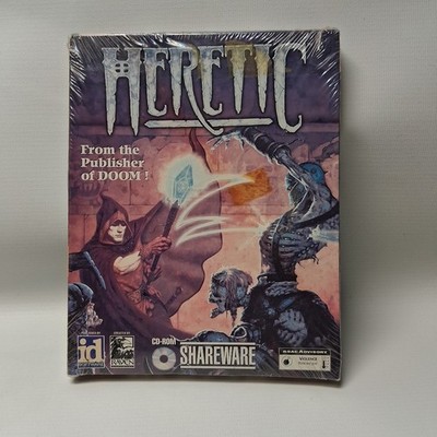 Heretic -PC/CD-ROM Game 1994 Big Box Shareware Version ID/Raven Software Vintage