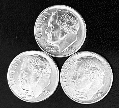1953  P-D-S 10c SILVER Roosevelt Dimes,  BU/BU/AU, Year Set.     (R189)