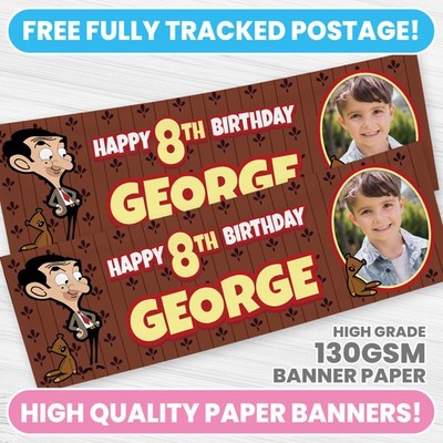 PERSONALISIERTE MR BEAN BANNER BELIEBIGER NAME PARTY MR BEAN FOTO BANNER
