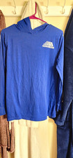 adidas Blue Pullover Hoodie Teens L Long Sleeve Cotton Jersey Logo
