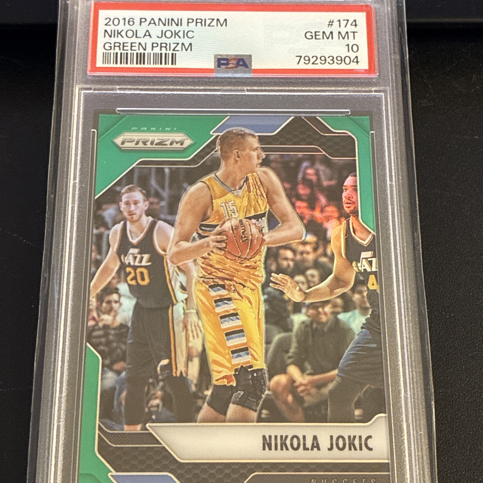 2016-17 PRIZM NIKOLA JOKIC GREEN PRIZM REFRACTOR 2ND YEAR PSA 10 GEM MINT RARE