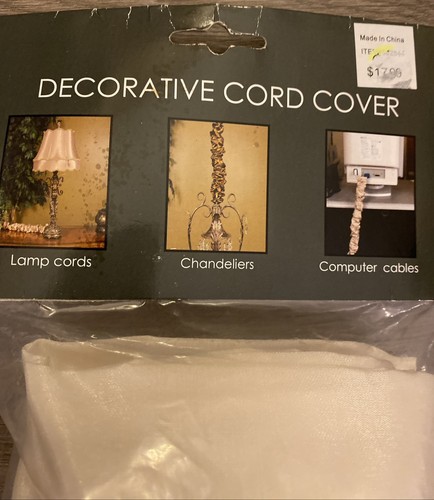 Cord Cover Decorative Off White New in sealed pkg. 15 ft x 5” diameter - Picture 4 of 7
