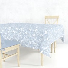Image of William Morris Forest Life Blue 132 x 228cm Acrylic Tablecloth