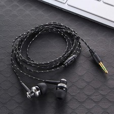 Black In-Ear Earbuds Stereo Corded Gold Plug ...