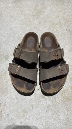 Birkenstock Arizona Shoes Women’s Size 38 Brown Suede Two Strap Sandals Comfort - Picture 7 of 11