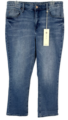 Laurie Felt Baby Bell Crop Jeans Forever Denim Blue Zip A601123 Women J931