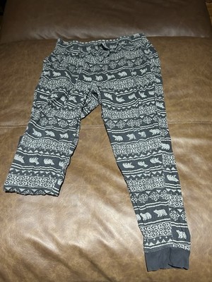 Women's Gray & White Animal Theme Fair Isle Pattern Lounge Pajama Pants