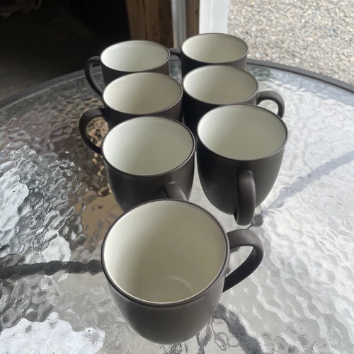 Vtg Noritake China Colorwave Chocolate Brown 7 Mugs 8046Y