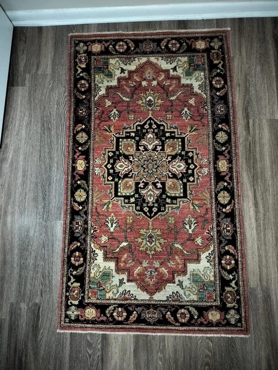 USA製　90s ビンテージ　アンティーク　花　百合の紋章　ラグ　230x195 Floral Antique Rugs & Carpets for sale | eBay