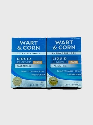 Extra Strength Liquid Wart And Corn Remover Mask,2Pk 4 Bottles Total.Fast Acting