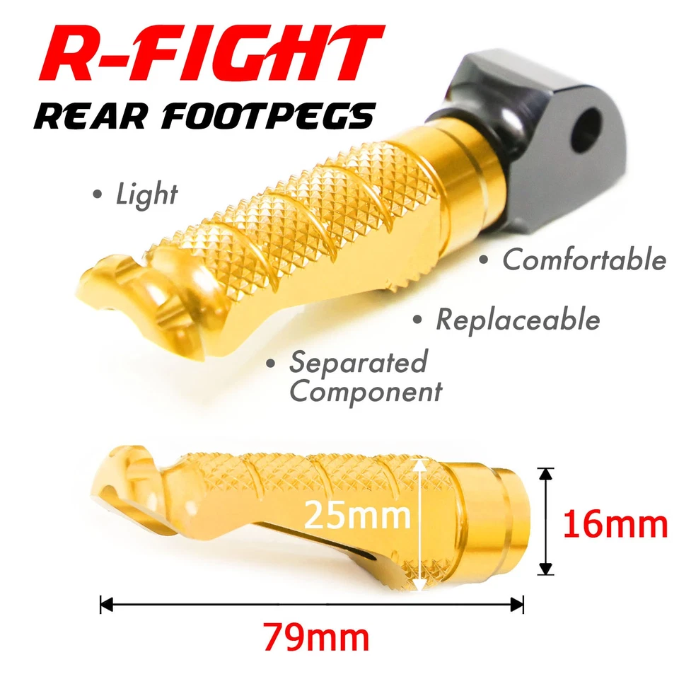 R-FIGHT Gold Rear Foot Pegs For Aprilia Dorsoduro 1200 11 12 13 14 15 16 17 18 Foto 4 de 4