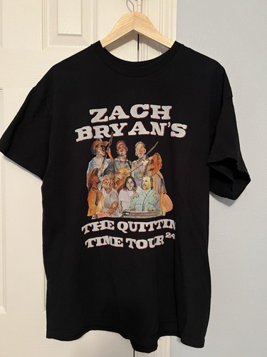 Zach Bryan’s The Quittin Time Offical Tour Merch T-Shirt Double Sided Size XL