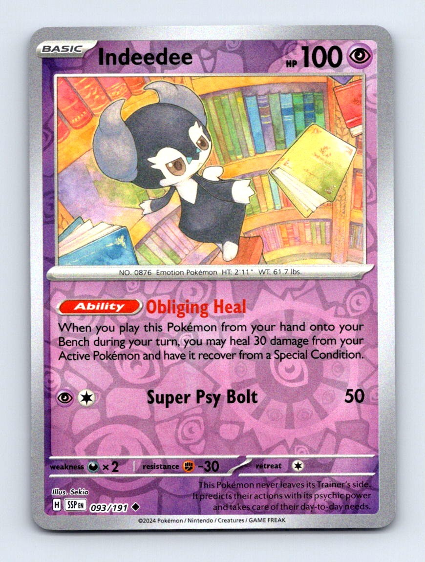 #93 2024 Surging Sparks Indeedee Reverse Holo