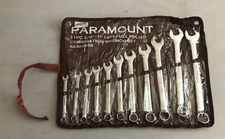 Paramount 11 Piece SAE Full Polish Combination Wrench Set: 12 Point, 3/8" to 1"