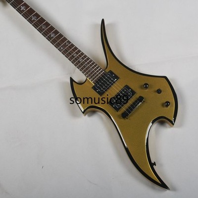 Electric Guitar Mockingbird Metallic Gold Black Hardware HH Pickups Free Ship