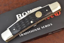 BOKER TREE BRAND PREMIUM 4 BLADED CONGRESS KNIFE NICE JIGGED BLACK BONE (25652)
