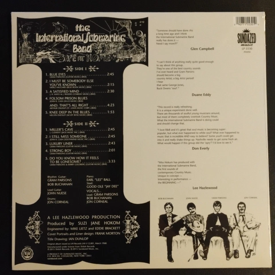 International Submarine Band - Safe at Home - White Vinyl, Sealed GRAM PARSONS - Image 2 of 3