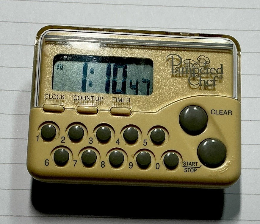 Pampered Chef Digital Clock Timer Magnetic Clip Retired Works Great