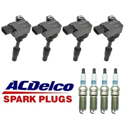 For GMC Cadillac ATS CTS 2.0L Genuine Ignition Coils x4 & Iridium Spark Plugs x4