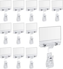 12 Pcs Rotating Clip Swivel Sign Holder, Clear Rotatable Sign Holder with Double