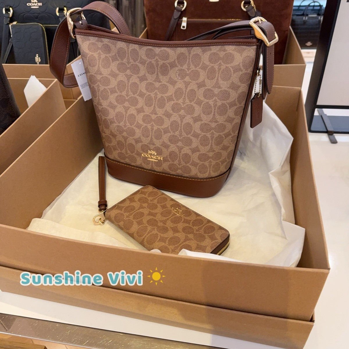 NWT Bundle Coach Jude Duffle Bag CBH20 & CW778 Long Wallet Gold
