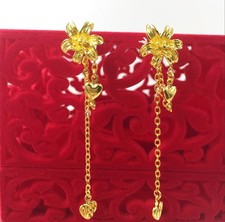Flower 24K THAI BAHT YELLOW GP GOLD Earrings
