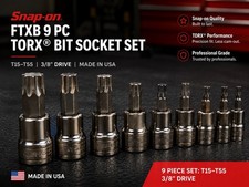 Snap-On FTXB 9 Pc Combination Drive TORX Bit Socket set T15-T55