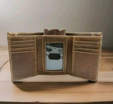 RFID safe Tri-fold Leather wallet for Men Rustic Brown Crazy Horse YKK Zip J130