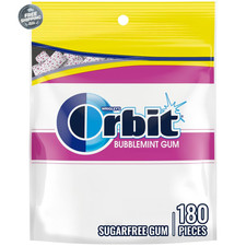 Orbit Bubblemint Sugar Free Chewing Gum, Value Pack - 180 Ct Bag