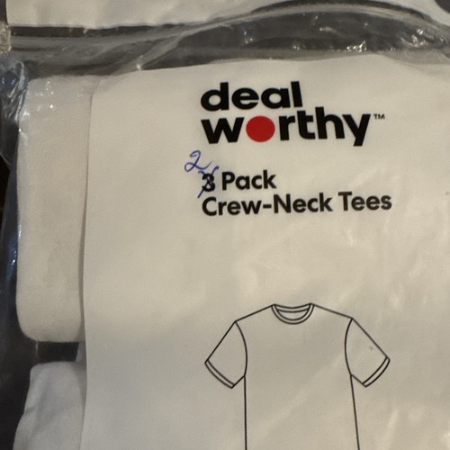 Herren Rundhalsausschnitt T-Shirts 2 Stück - Dealworthy weiß Größe Medium (38-40) Neu mit Etikett - Bild 3 von 3