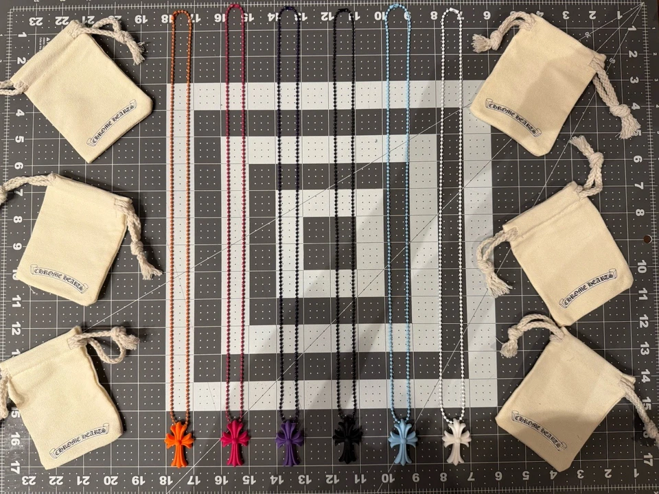 Cromo corazones cruz 2019 goma silicona collar cadena Foto 3 de 4