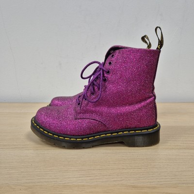 Dr Martens 1460 Pascal Lilac Purple Glitter Rare Sparkly Disco Party Boots  Uk UK