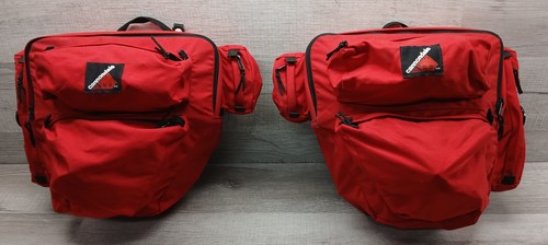 Vintage Cannondale Bike Panniers Saddle Bags + Handlebar Bag RED - 3 Pieces - Picture 3 of 21