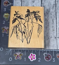 Good Stamps Plants Leaves Detailed Rubber Stamp Wood #P71