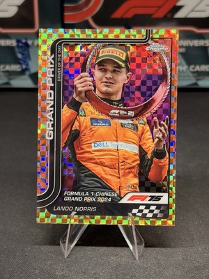 2025 TOPPS CHROME F1 LANDO NORRIS #126 TEAM COLOR MATCH ORANGE CHECKER /25