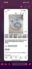 Tiara Indiana Blue Child's Nursery Rhyme Plate Mug Bowl Set NEW IN BOX