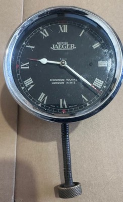 Antike Jaeger Autouhr 3 1/4'' Gehäuse -funktionstüchtig-rote Spitzen zu Uhrzeigern
