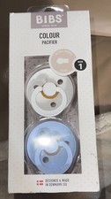 Set of 4 BIBS Pacifiers Sz 1 Round BPA-Free-Ivory Mix-Denmark - Glow In The Dark