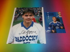 Olaf Thon DFB FC Schalke 04 signed autograph on 20x25 photo + postcard