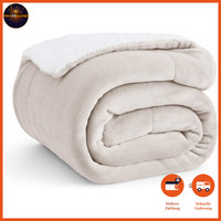 Kuscheldecke Sherpa Warm Flauschig 150X200 Cm SofaüBerwurf Beige Wohndecke