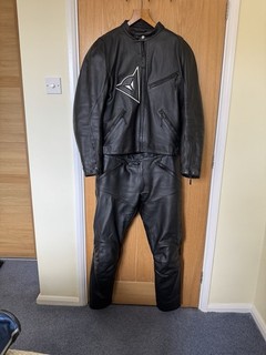 Dainese 2 piece Full Leather Sport Motorcycle Suit size 56