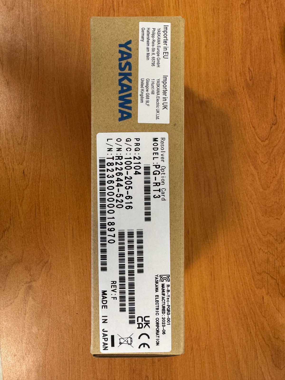 YASKAWA PG-RT3 Resolver Option Card 2