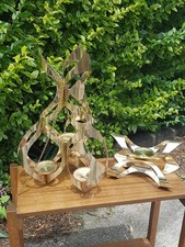 Vintage mid-century Mascot golden hanging candelabra and candle holder